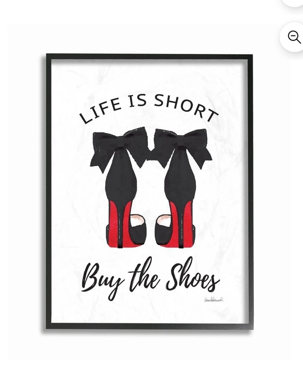 Stupell Industries Fashion Designer Buy The Shoes Black Red Wall Art 16"x20"